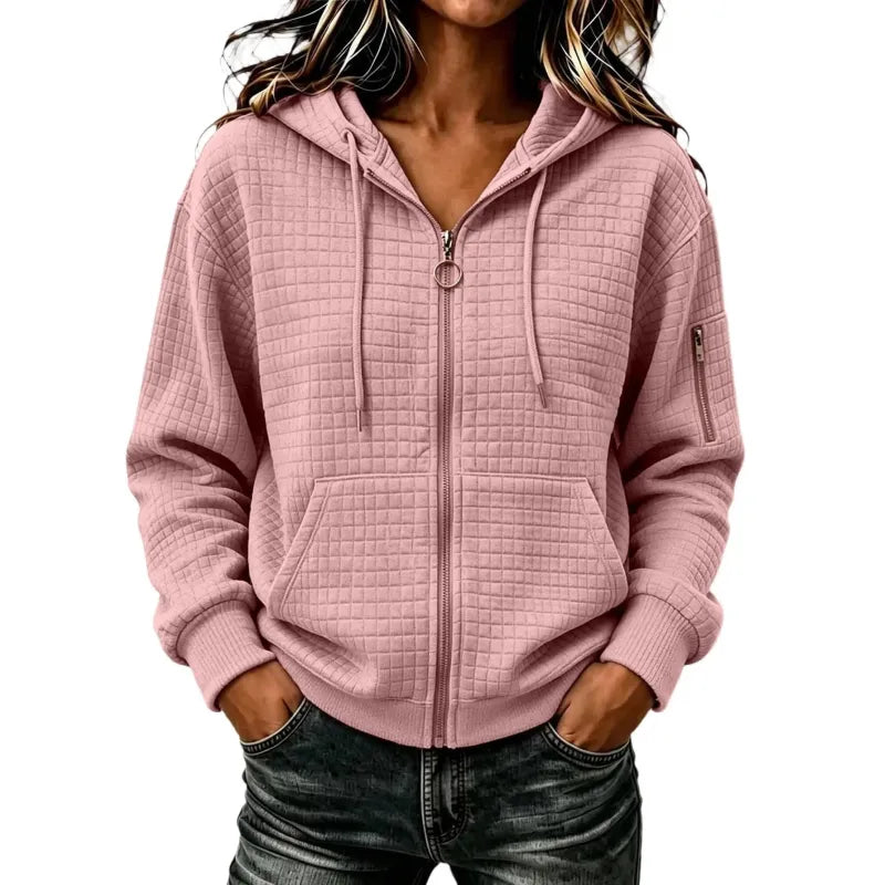Kathryn | Textured Zip-Up Hoodie