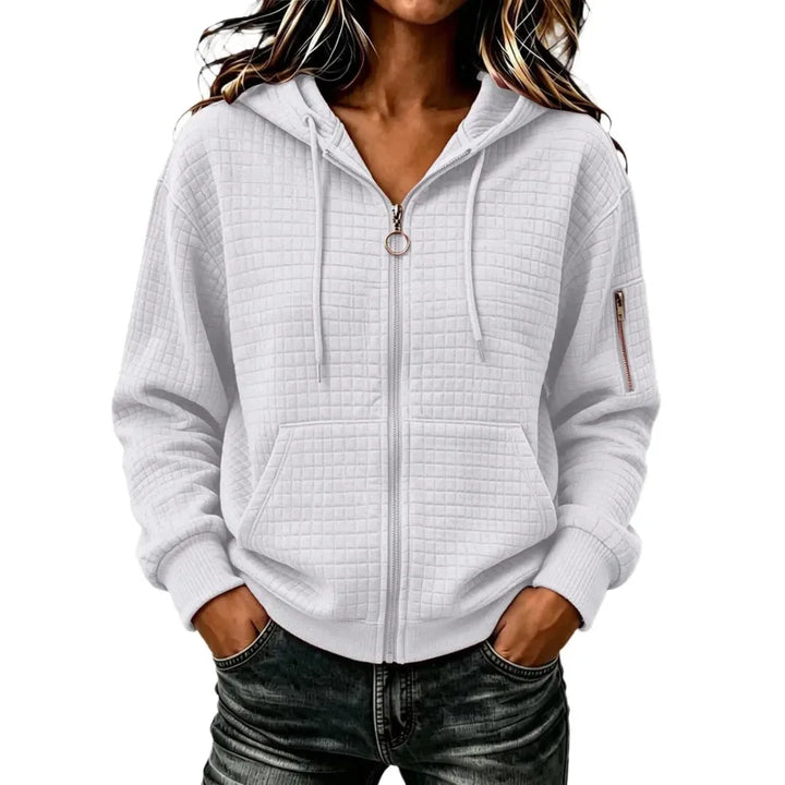 Kathryn | Textured Zip-Up Hoodie