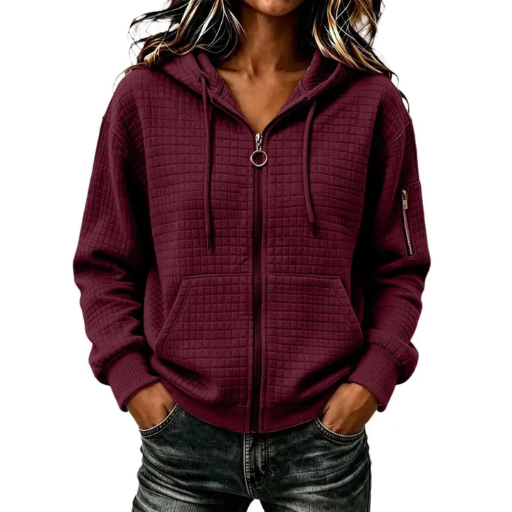 Kathryn | Textured Zip-Up Hoodie