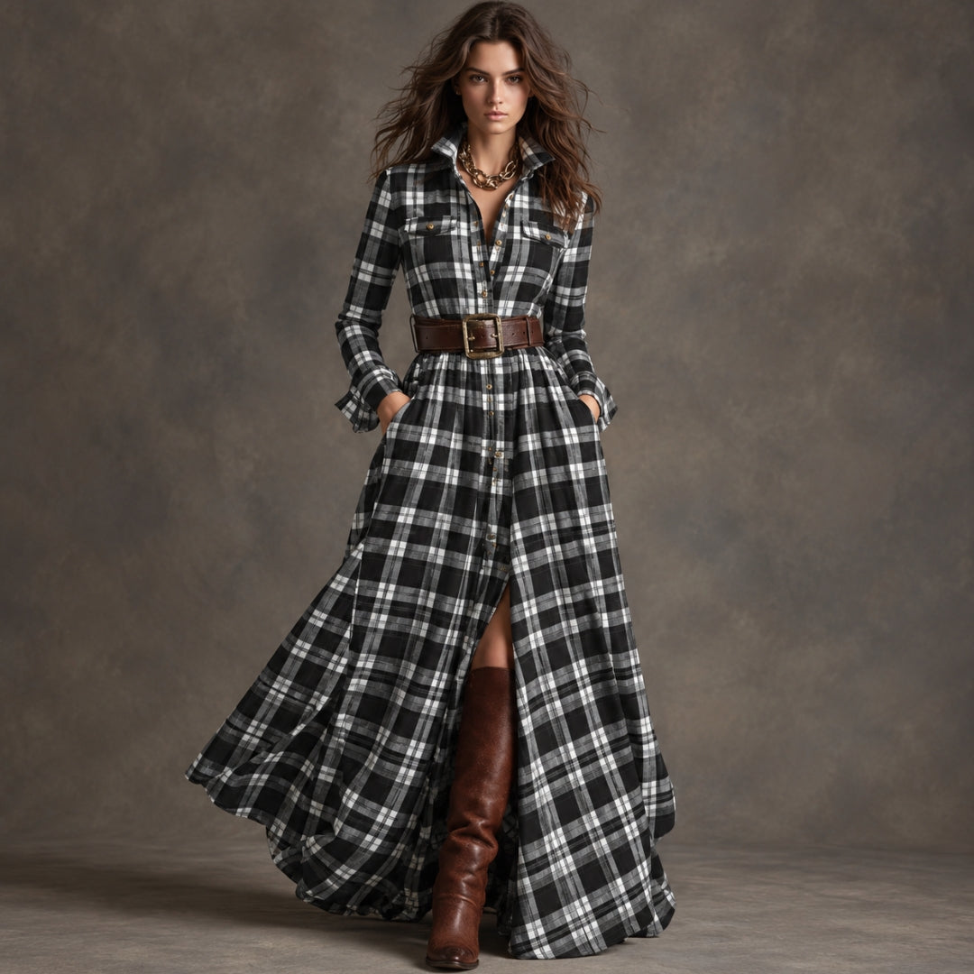 Lauren | Classic Belted Button-Up Shirt Dress