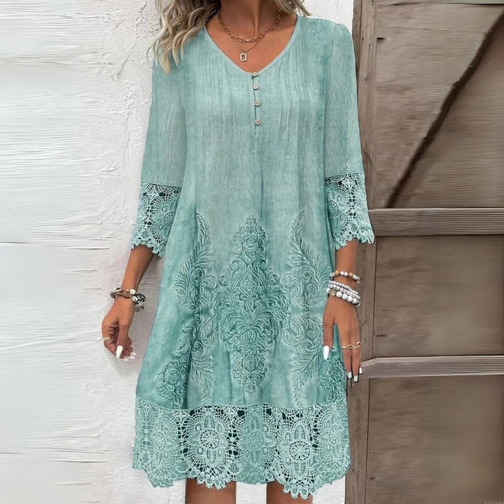 Marianne | Lace-Trim Midi Dress
