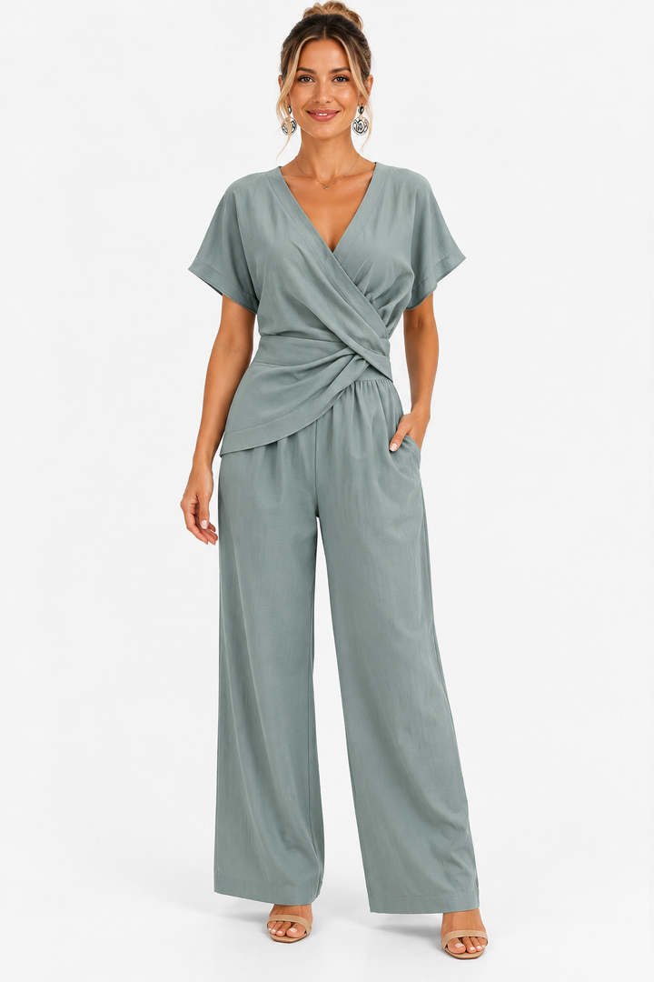 Madison | Draped Bow Detail Jumpsuit