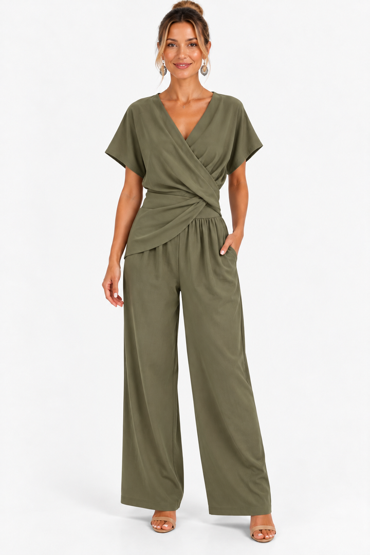 Madison | Draped Bow Detail Jumpsuit
