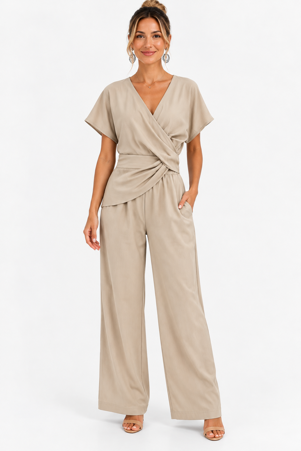 Madison | Draped Bow Detail Jumpsuit