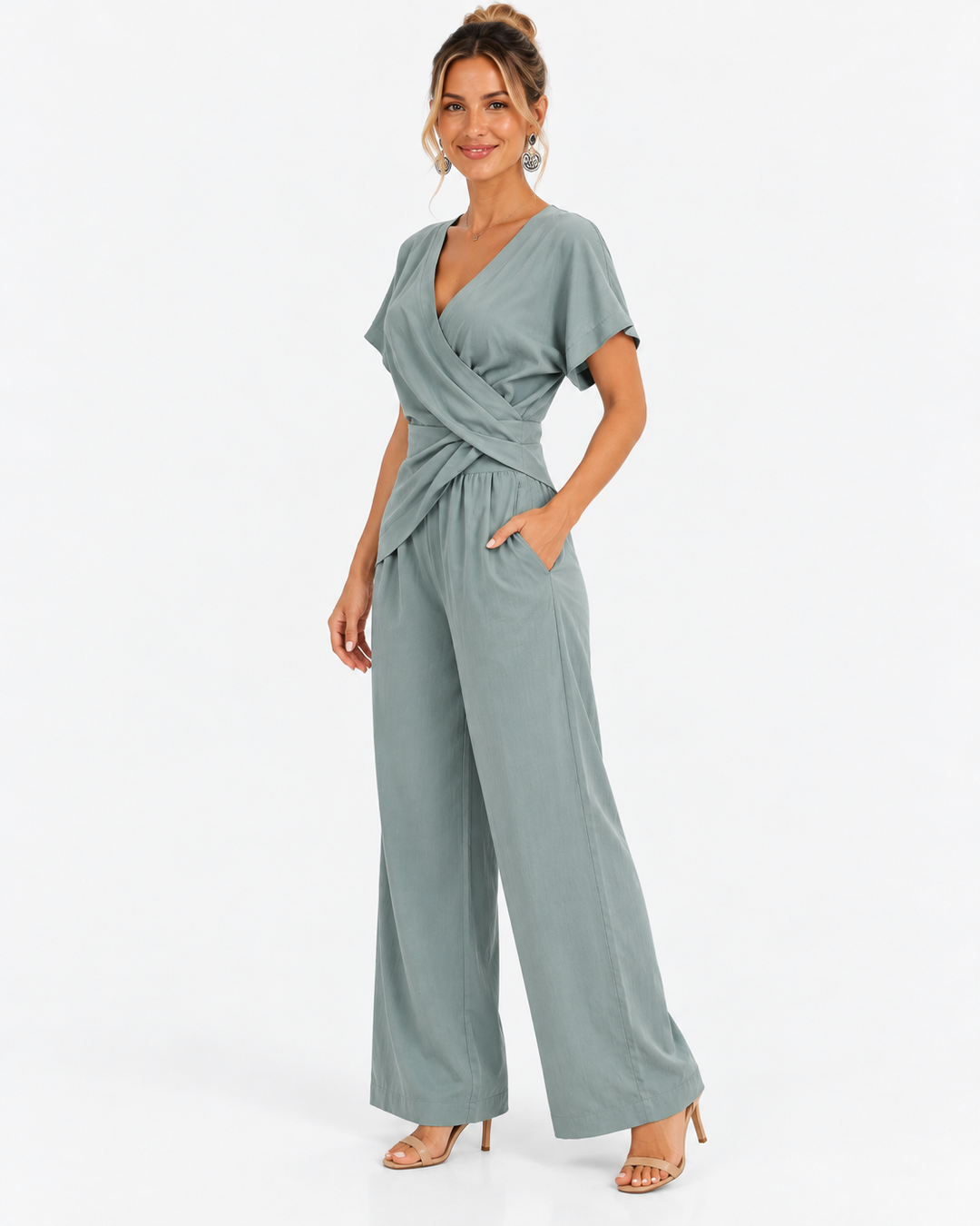 Madison | Draped Bow Detail Jumpsuit