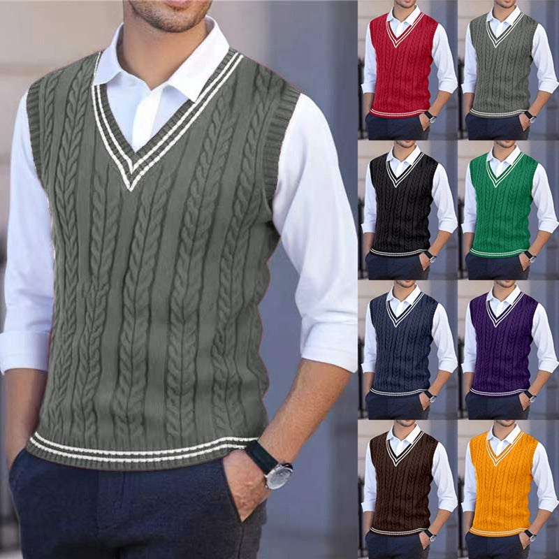 Gideon | Cable-Knit V-Neck Jumper Vest