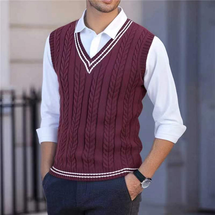 Gideon | Cable-Knit V-Neck Jumper Vest