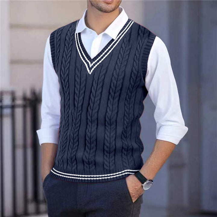Gideon | Cable-Knit V-Neck Jumper Vest