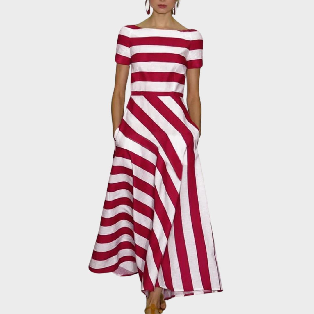Evangeline | Flowing Striped Maxi Dress