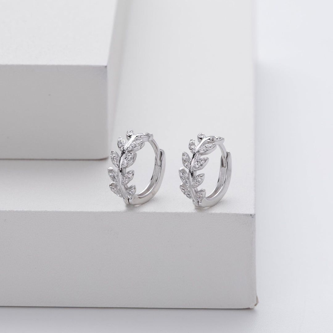 Diana | Elegant Silver and Gold Leaf Earrings
