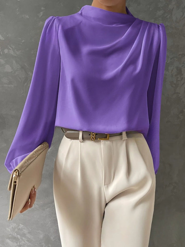 Maureen | Elegant Draped Long-Sleeve Blouse