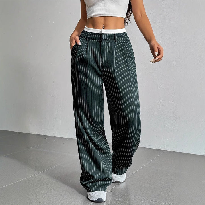 Grace | Casual Striped Wide Trousers