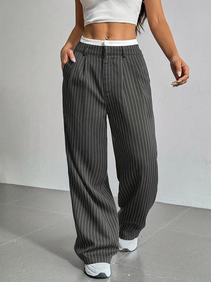 Grace | Casual Striped Wide Trousers