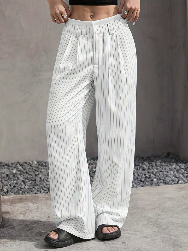 Grace | Casual Striped Wide Trousers
