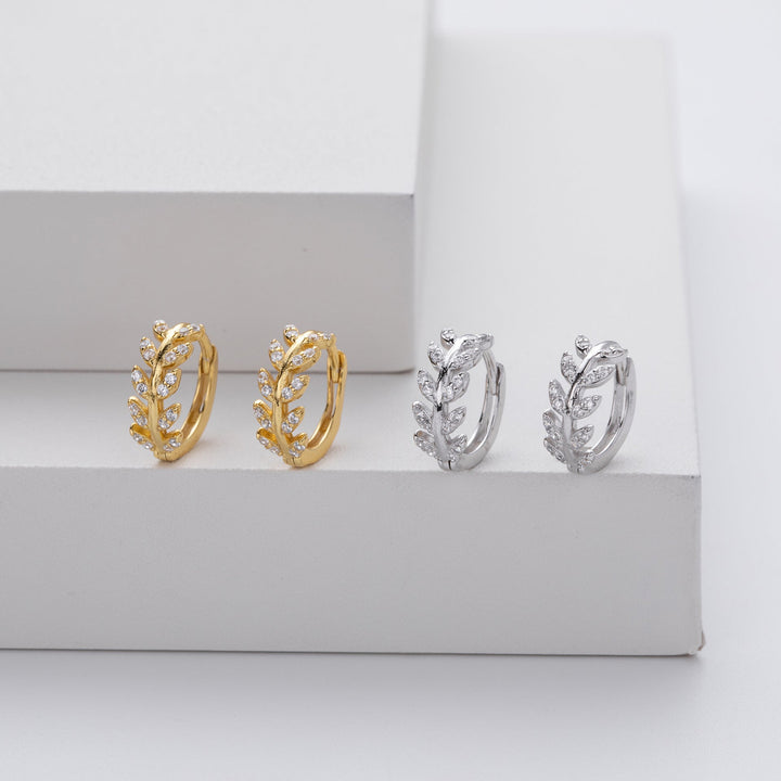 Diana | Elegant Silver and Gold Leaf Earrings