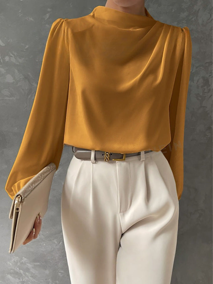 Maureen | Elegant Draped Long-Sleeve Blouse