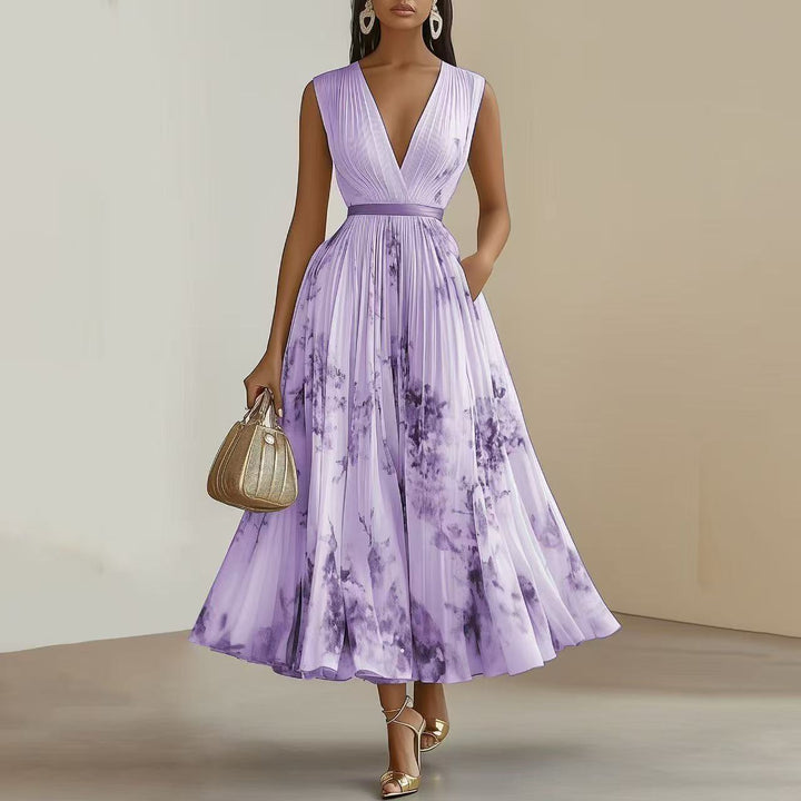 Betty | Elegant Sleeveless Long V-Neck Dress