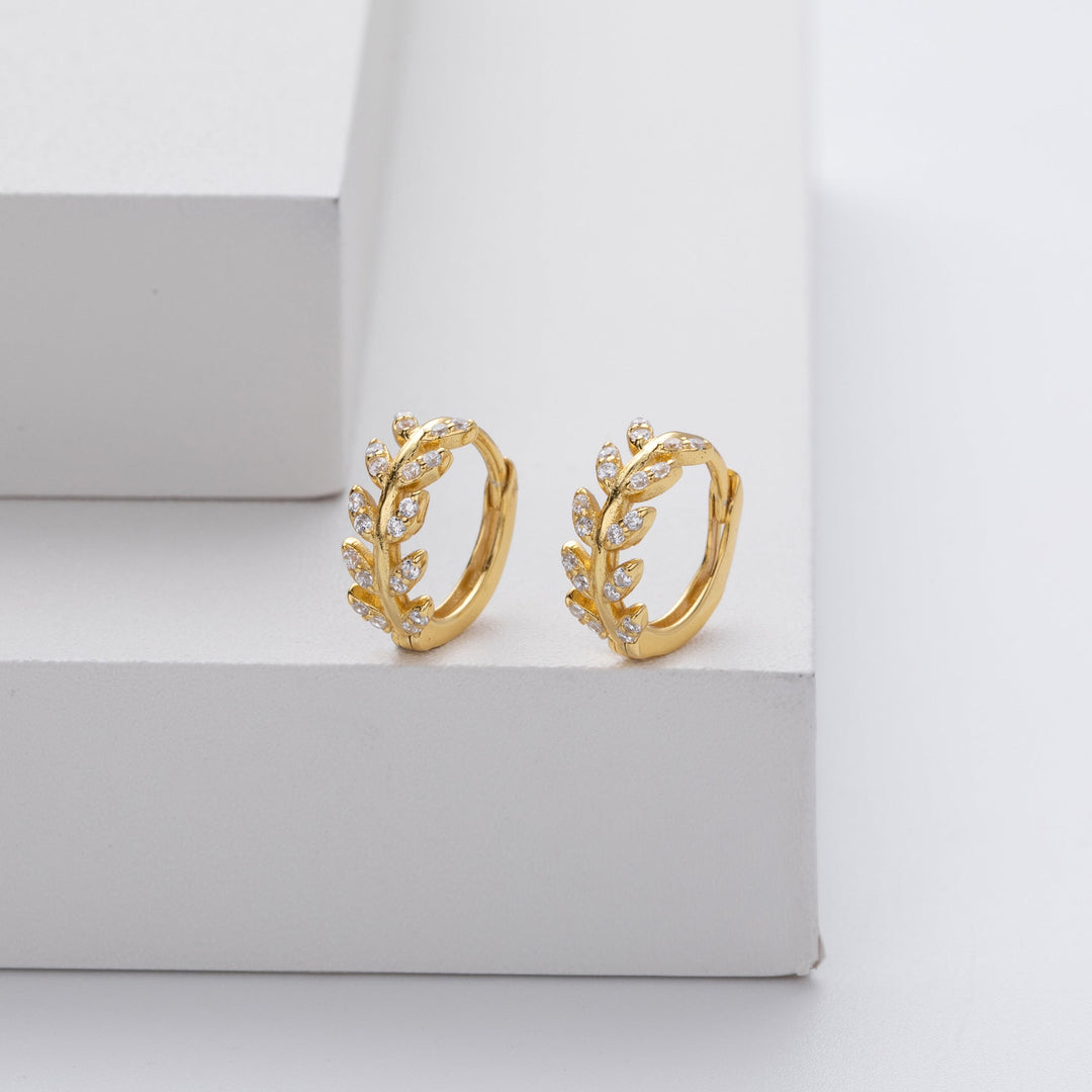 Diana | Elegant Silver and Gold Leaf Earrings