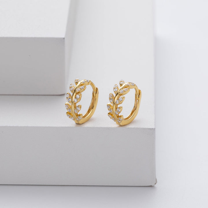 Diana | Elegant Silver and Gold Leaf Earrings