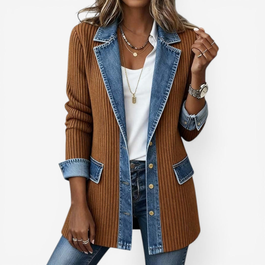 Bethany | Elegant Layered Collar Button Jacket