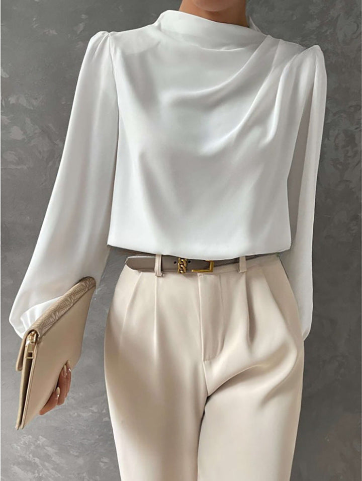 Maureen | Elegant Draped Long-Sleeve Blouse