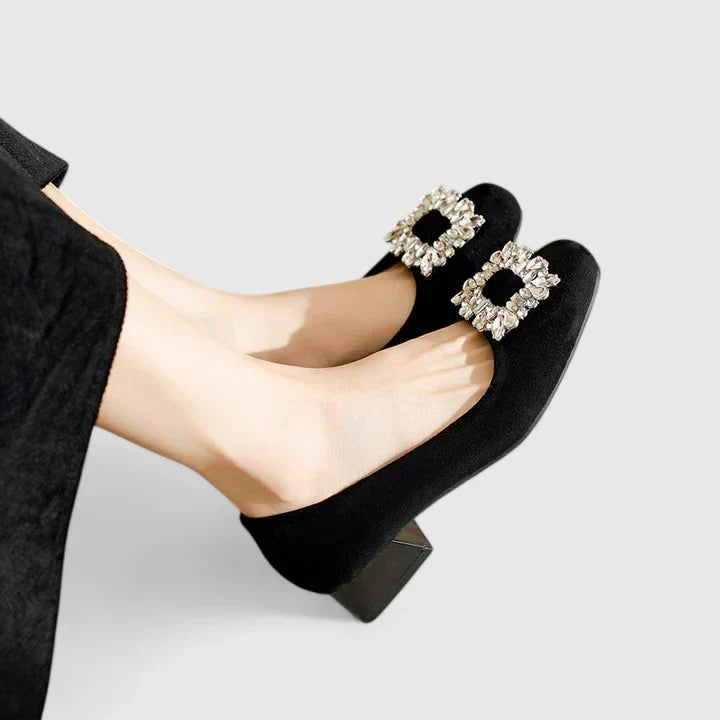 Juliana | Orthopedic Sparkling Buckle Heels