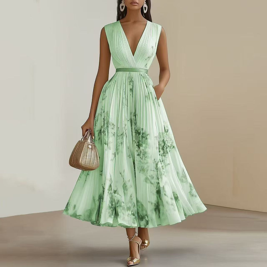 Betty | Elegant Sleeveless Long V-Neck Dress