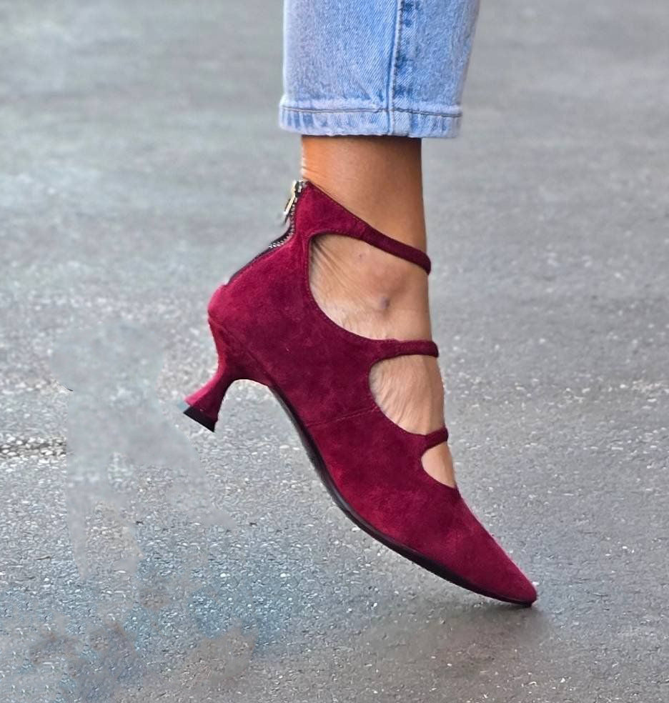 Taylor | Stylish Low Decollete Multi Strap Heels