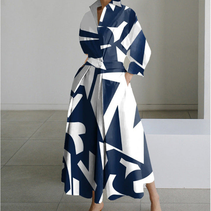 Alora | Elegant Front Wrap Collared Maxi Dress
