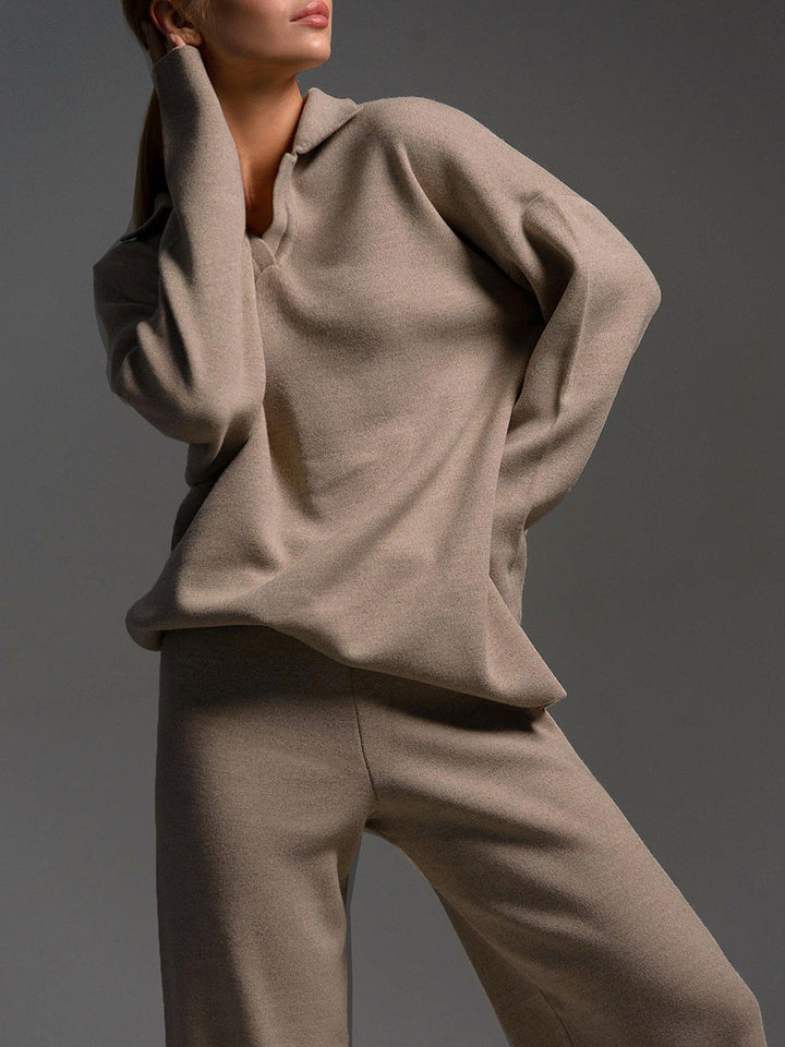 Josie | Relaxed Collared Two-Piece Set