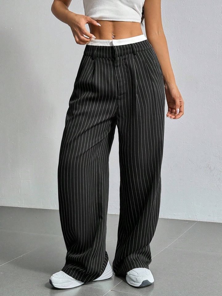 Grace | Casual Striped Wide Trousers