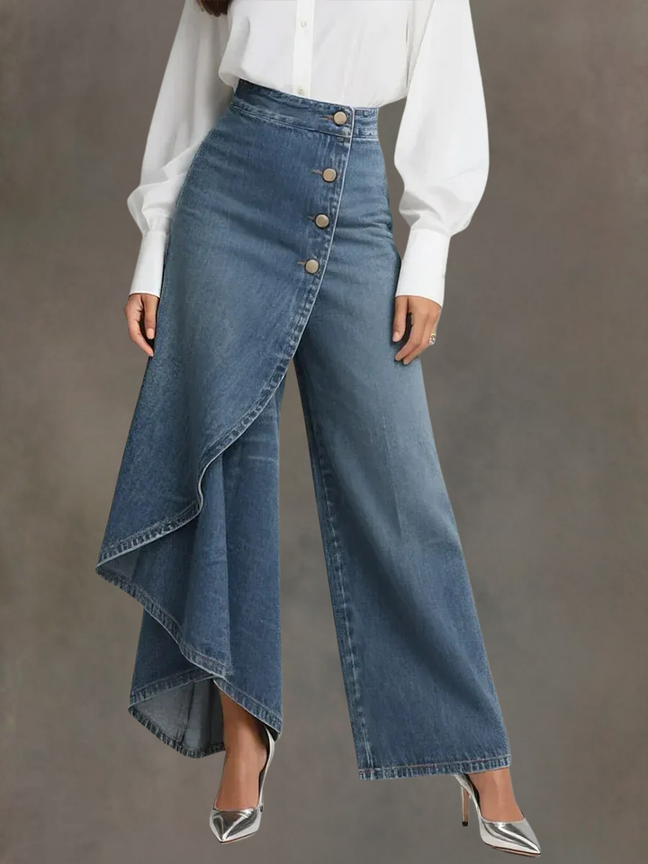 Margaret | Elegant High Waisted Wide-leg Trousers