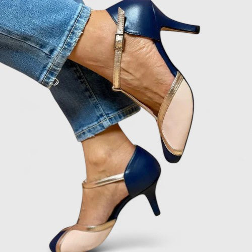 Rachel | Comfortable Color Block Heels