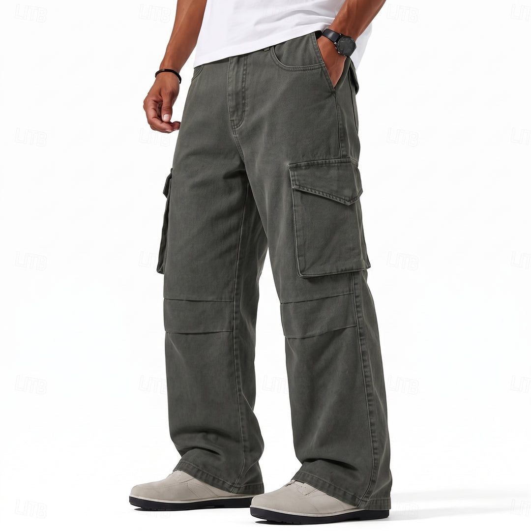 Rowan | Relaxed Wide-Leg Cargo Trousers