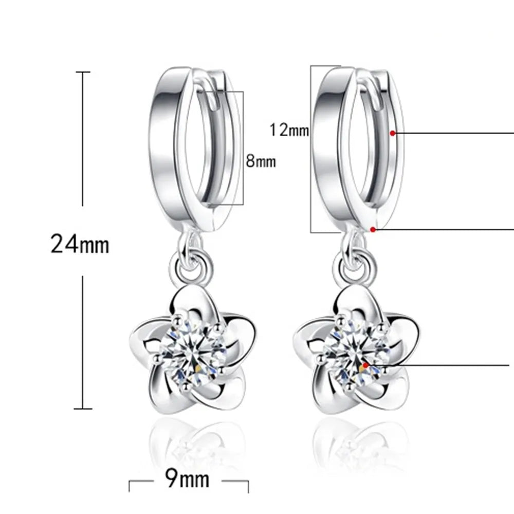 Bethany | Elegant Round and White Zircon Earrings