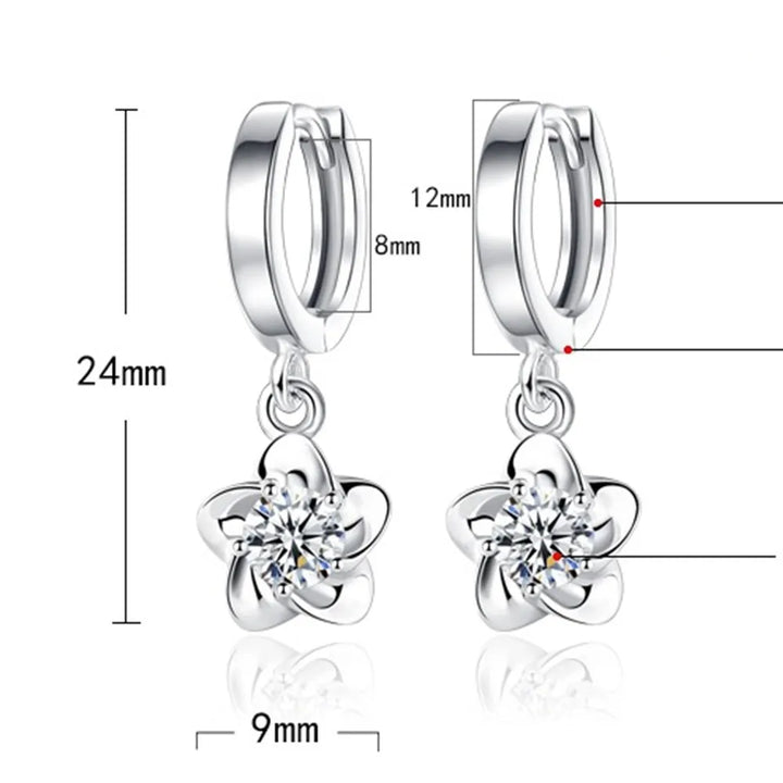 Bethany | Elegant Round and White Zircon Earrings