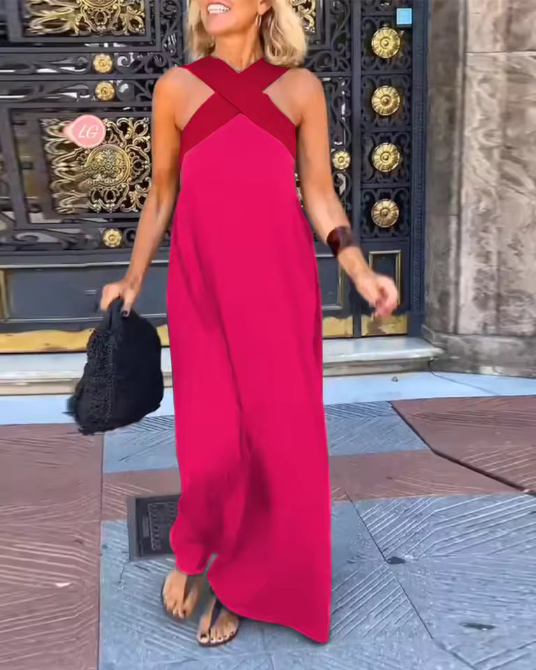 Carolina | Vintage Hollow Shoulder Maxi Dress