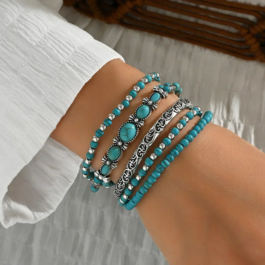 Pauline | Stylish Boho Turquoise Beads Bracelets