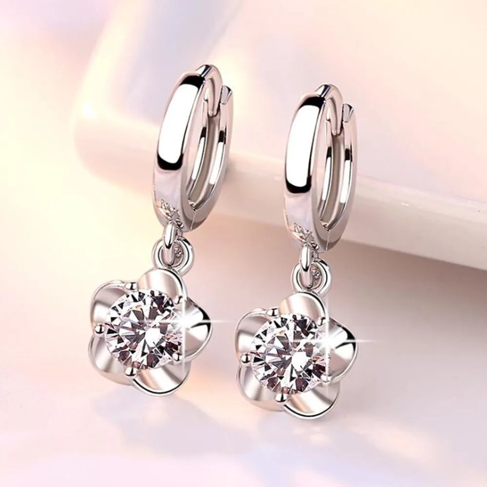 Bethany | Elegant Round and White Zircon Earrings
