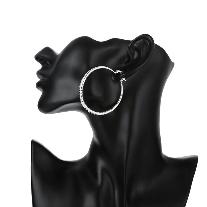 Tonya | Classic Retro Silver Long Earrings