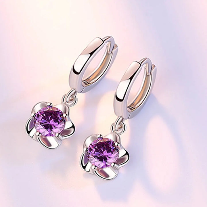 Bethany | Elegant Round and White Zircon Earrings