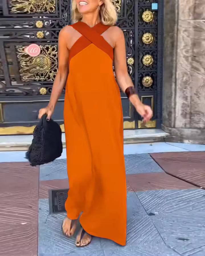 Carolina | Vintage Hollow Shoulder Maxi Dress