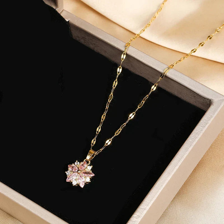 Sandra | Elegant Sakura Rose Necklace