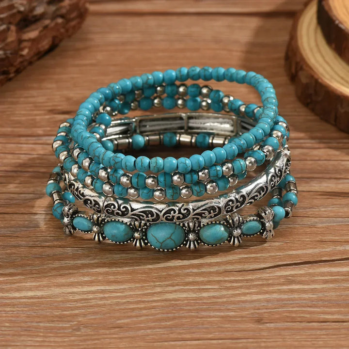 Pauline | Stylish Boho Turquoise Beads Bracelets