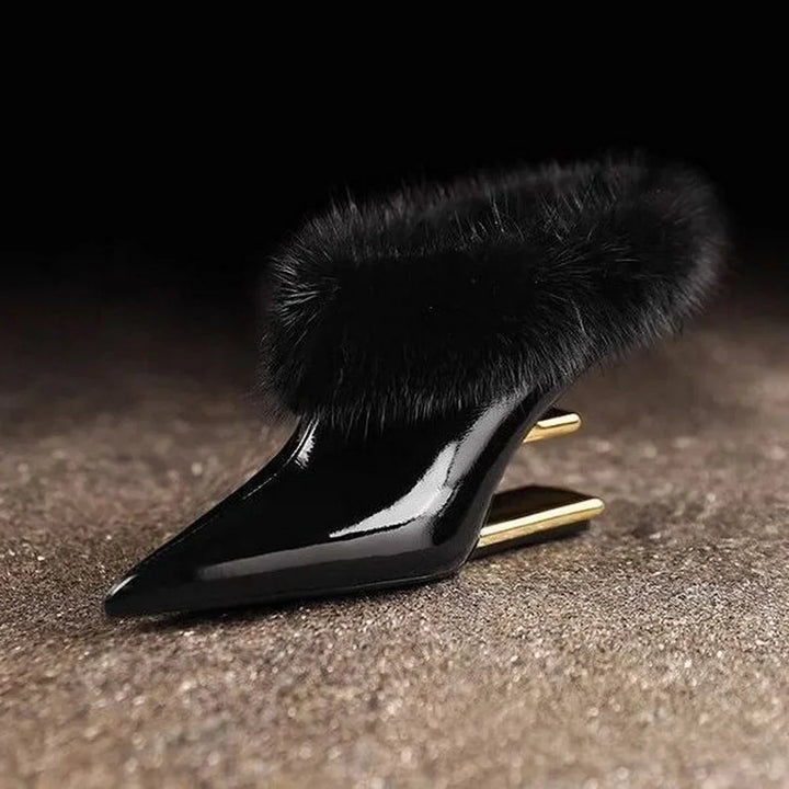 Beverly | Elegant Furry Pointed Heels
