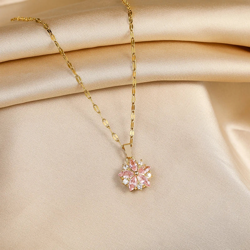 Sandra | Elegant Sakura Rose Necklace