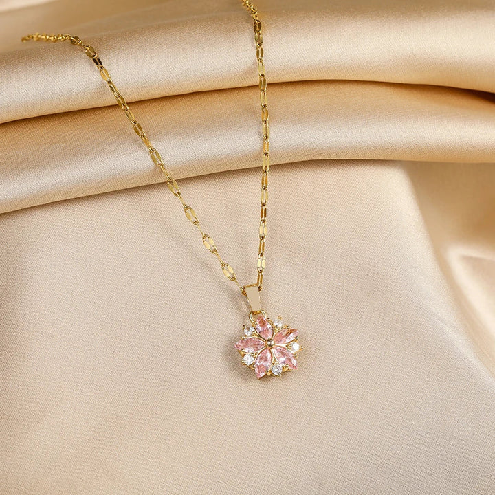 Sandra | Elegant Sakura Rose Necklace