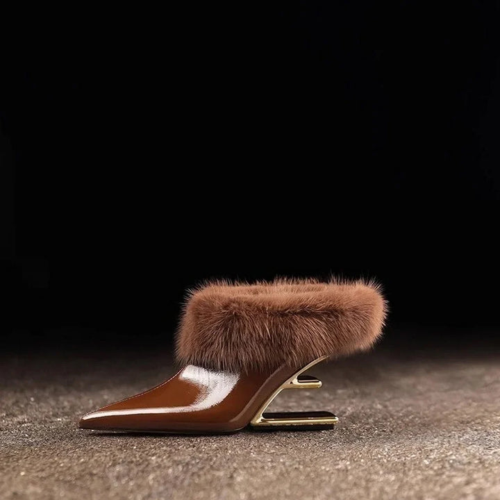 Beverly | Elegant Furry Pointed Heels