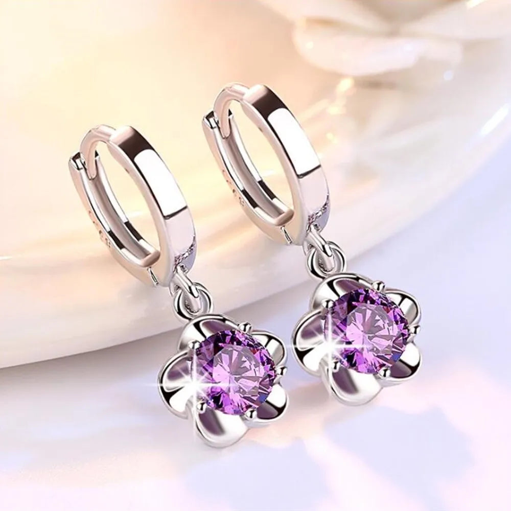 Bethany | Elegant Round and White Zircon Earrings
