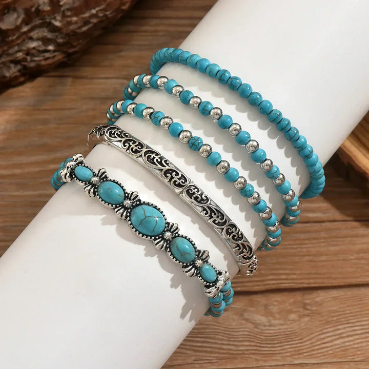 Pauline | Stylish Boho Turquoise Beads Bracelets